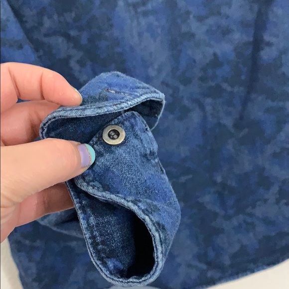 Zara men long Sleeve Dark Blue button down Shirt - Picture 7 of 7